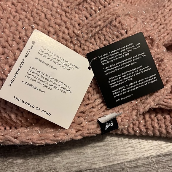 Echo Metallic Chenille Muffler Scarf Light Pink - Picture 4 of 9